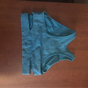Blue sports bra